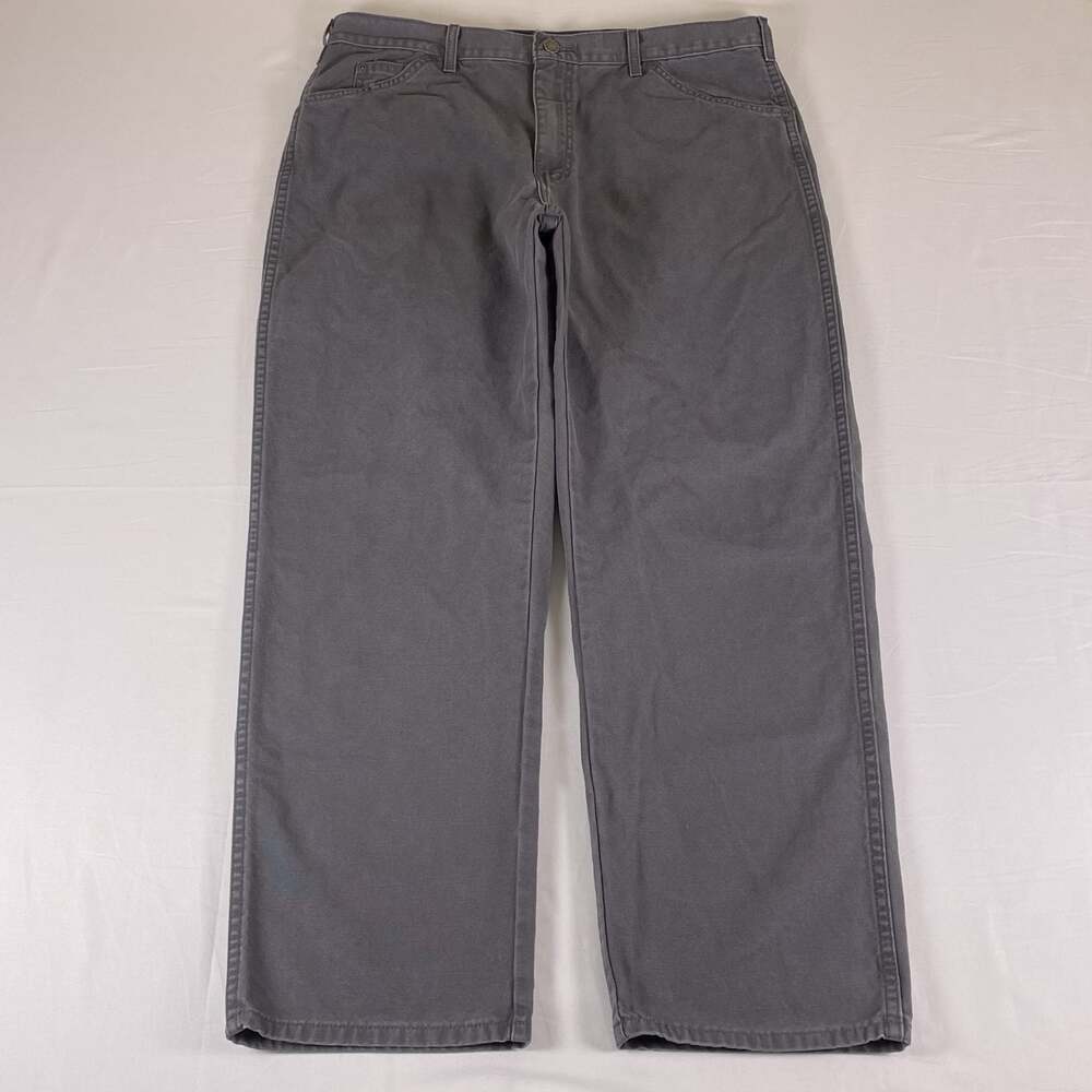 Dickies Carpenter Pants Grey Duck Canvas Mens 36x30 Workwear